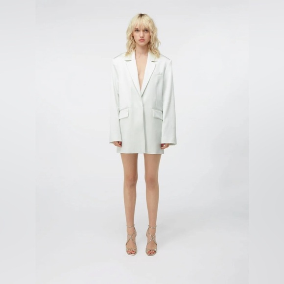 Gauge81 Jackets & Blazers - Gauge81 Women’s Mandalay Blazer Size 40 Ice Stretch Satin Jacket NWT Revolve